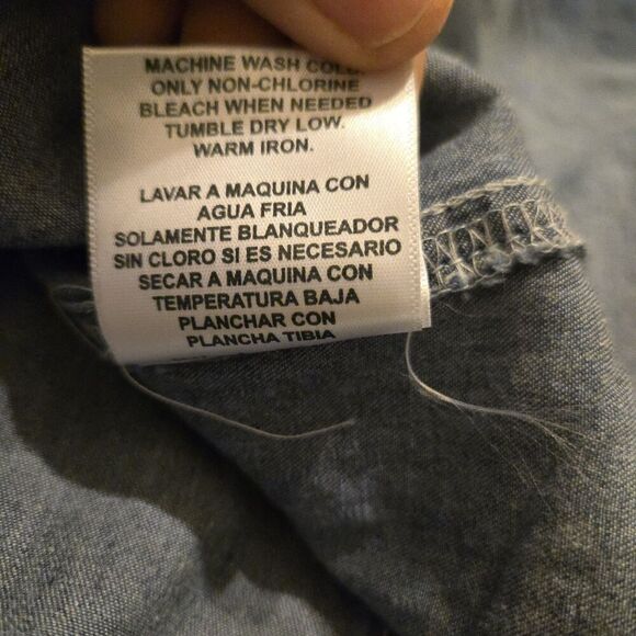 Vintage Bongo Smalll Chambray Denim Y2K Button Up Cut Out Back Ombre - Picture 6 of 8